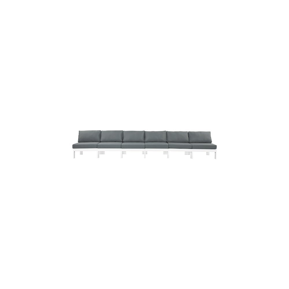 Nizuc Grey Water Resistant Fabric Outdoor Patio Modular Sofa. Picture 4