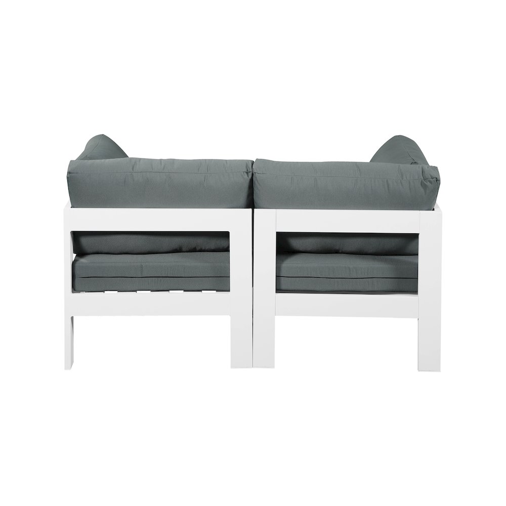 Nizuc Grey Water Resistant Fabric Outdoor Patio Modular Sofa. Picture 2