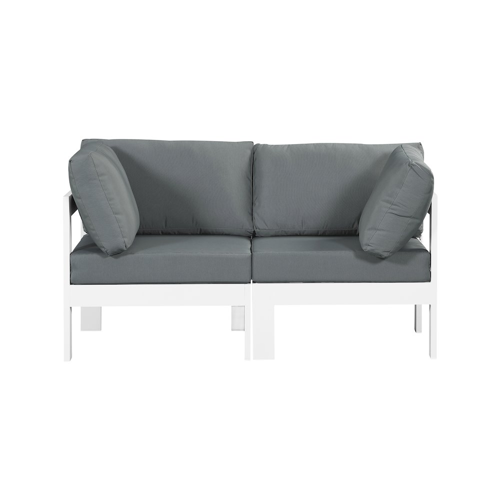 Nizuc Grey Water Resistant Fabric Outdoor Patio Modular Sofa. Picture 4