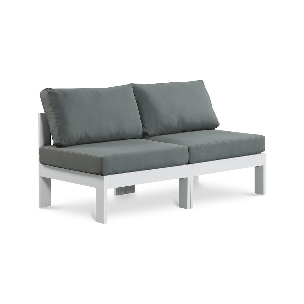 Nizuc Grey Water Resistant Fabric Outdoor Patio Modular Sofa. Picture 1