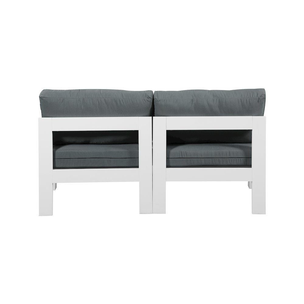 Nizuc Grey Water Resistant Fabric Outdoor Patio Modular Sofa. Picture 2