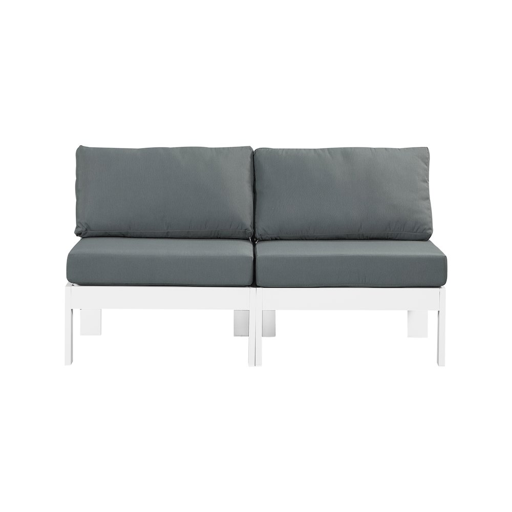 Nizuc Grey Water Resistant Fabric Outdoor Patio Modular Sofa. Picture 4