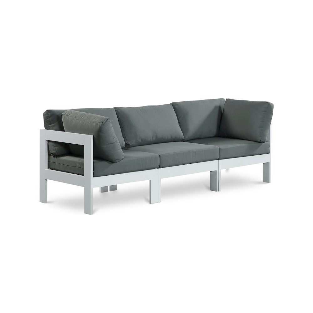 Nizuc Grey Water Resistant Fabric Outdoor Patio Modular Sofa. Picture 1