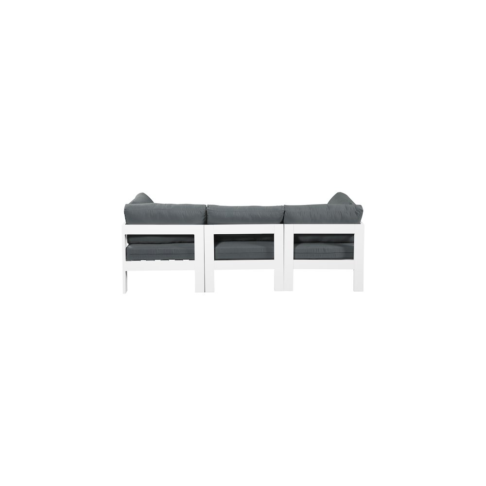 Nizuc Grey Water Resistant Fabric Outdoor Patio Modular Sofa. Picture 2