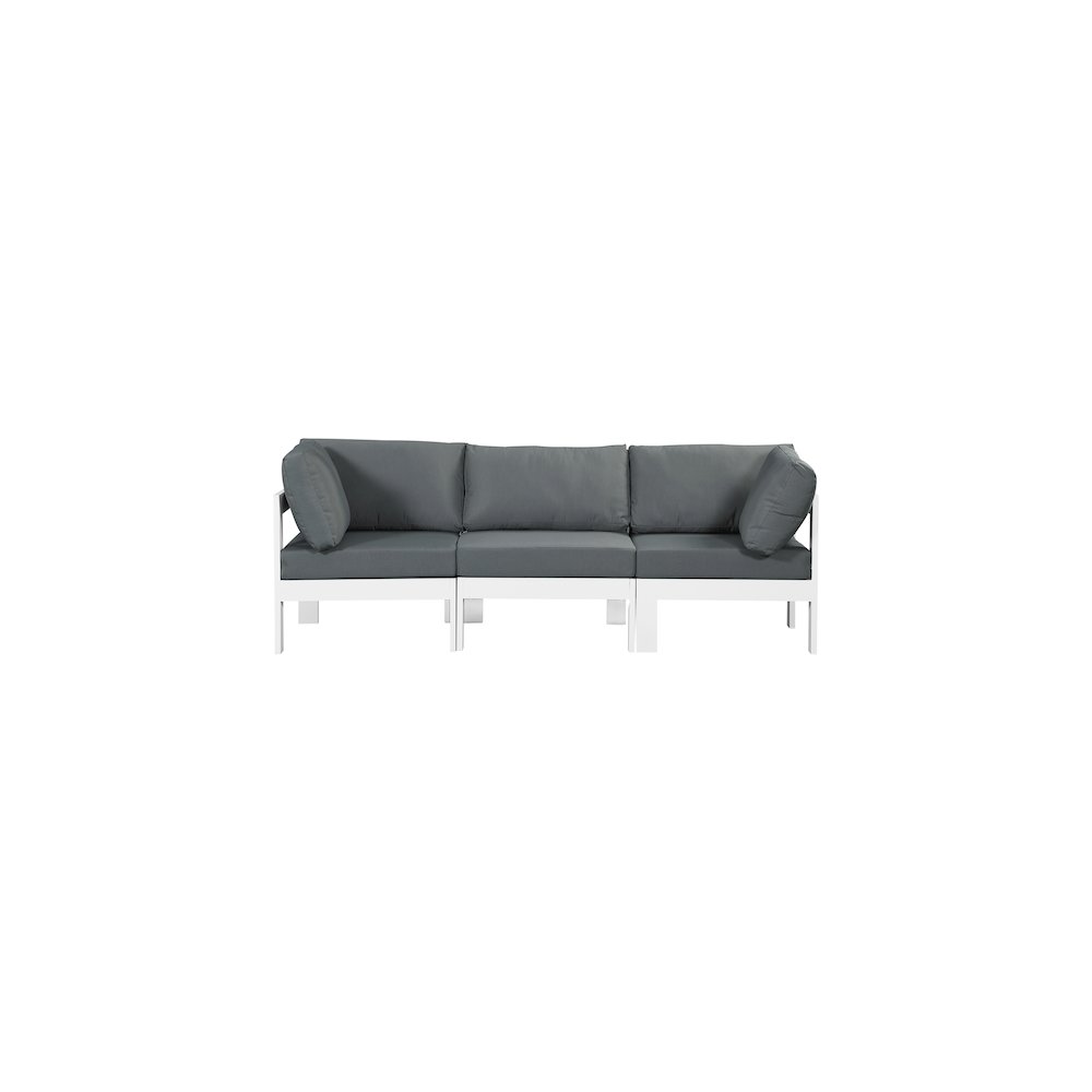 Nizuc Grey Water Resistant Fabric Outdoor Patio Modular Sofa. Picture 4