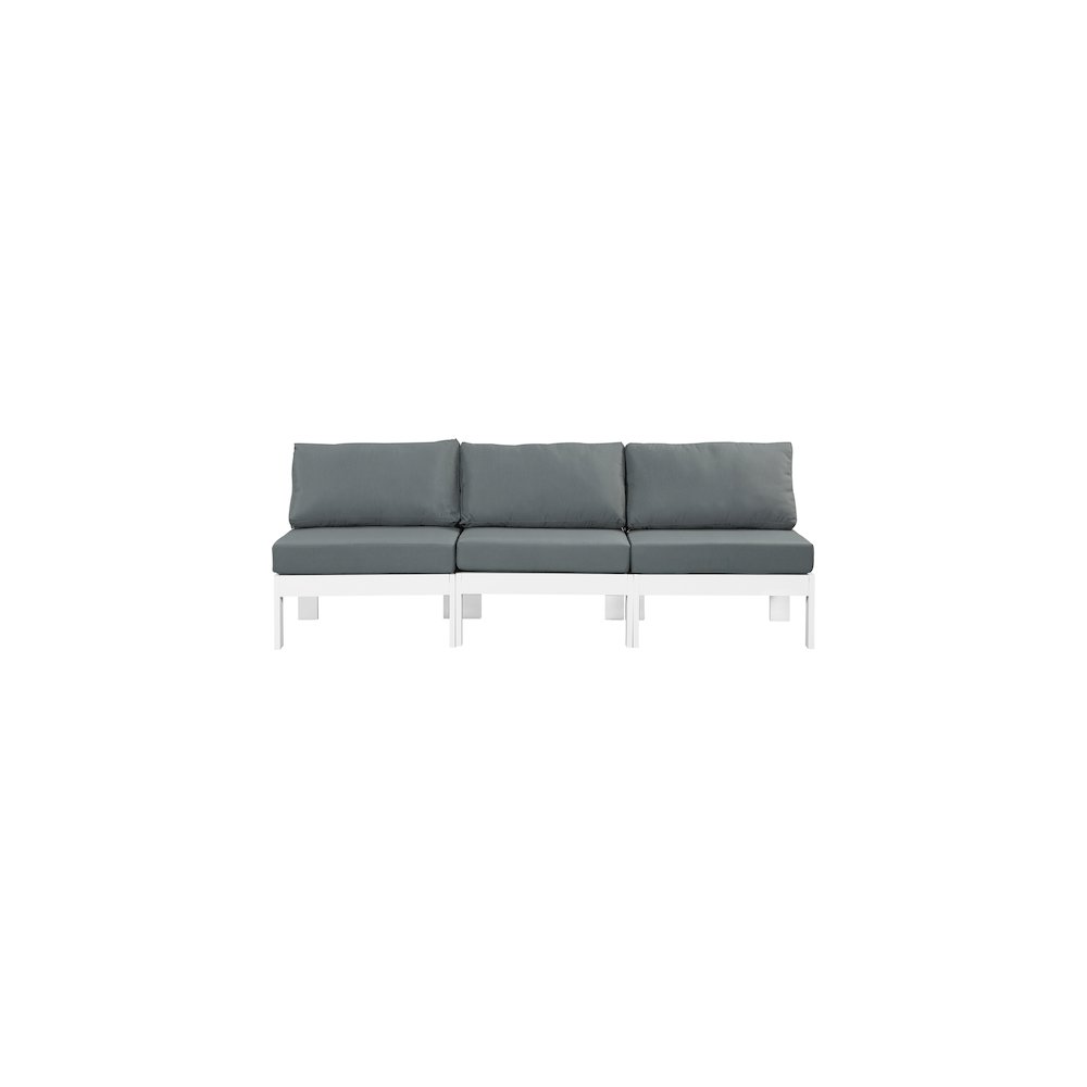 Nizuc Grey Water Resistant Fabric Outdoor Patio Modular Sofa. Picture 4