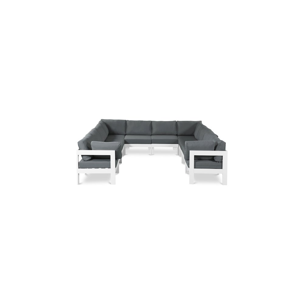 Nizuc Grey Water Resistant Fabric Outdoor Patio Modular Sectional. Picture 1