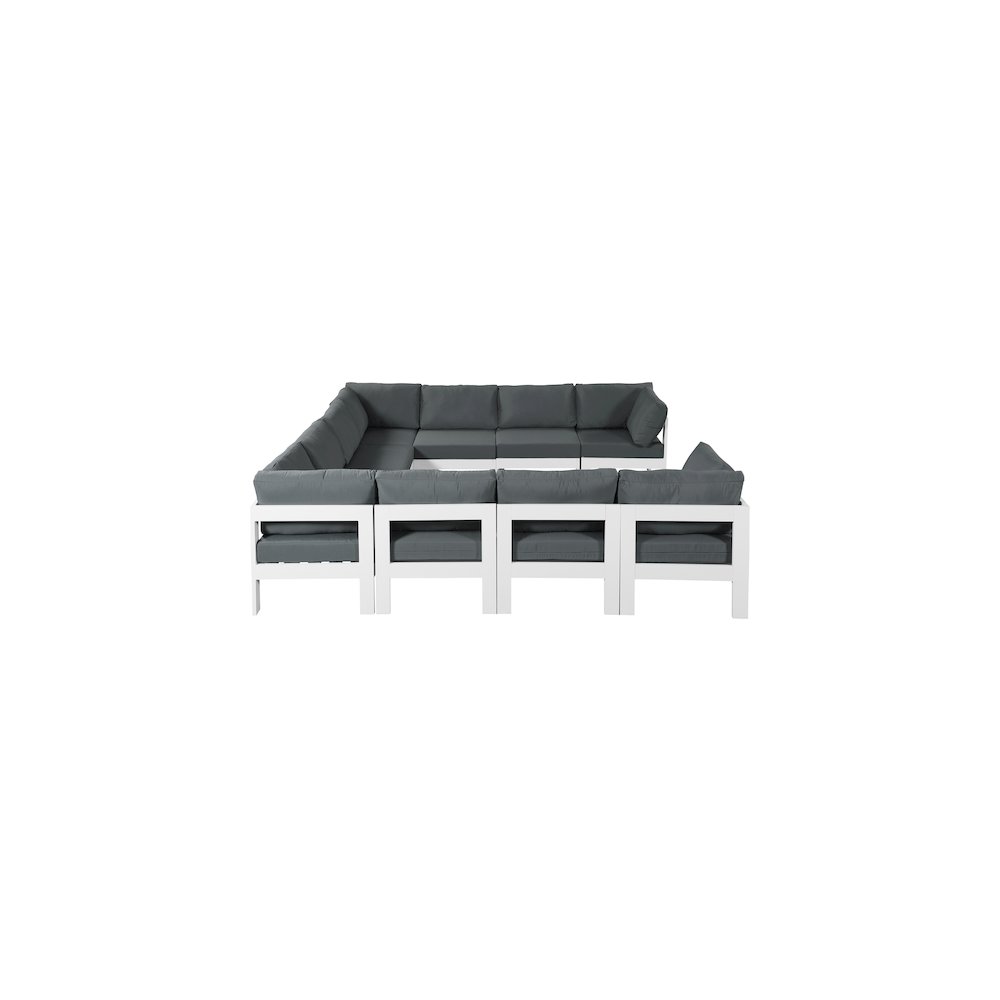 Nizuc Grey Water Resistant Fabric Outdoor Patio Modular Sectional. Picture 3