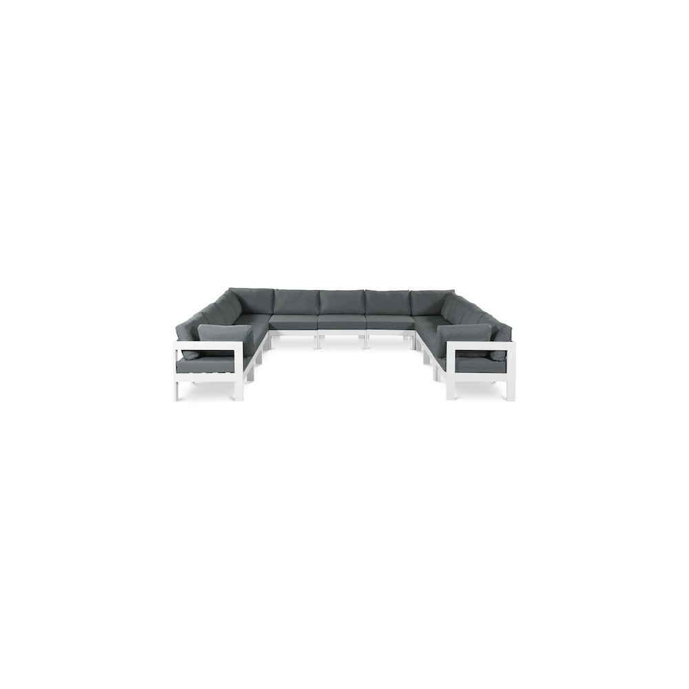 Nizuc Grey Water Resistant Fabric Outdoor Patio Modular Sectional. Picture 1