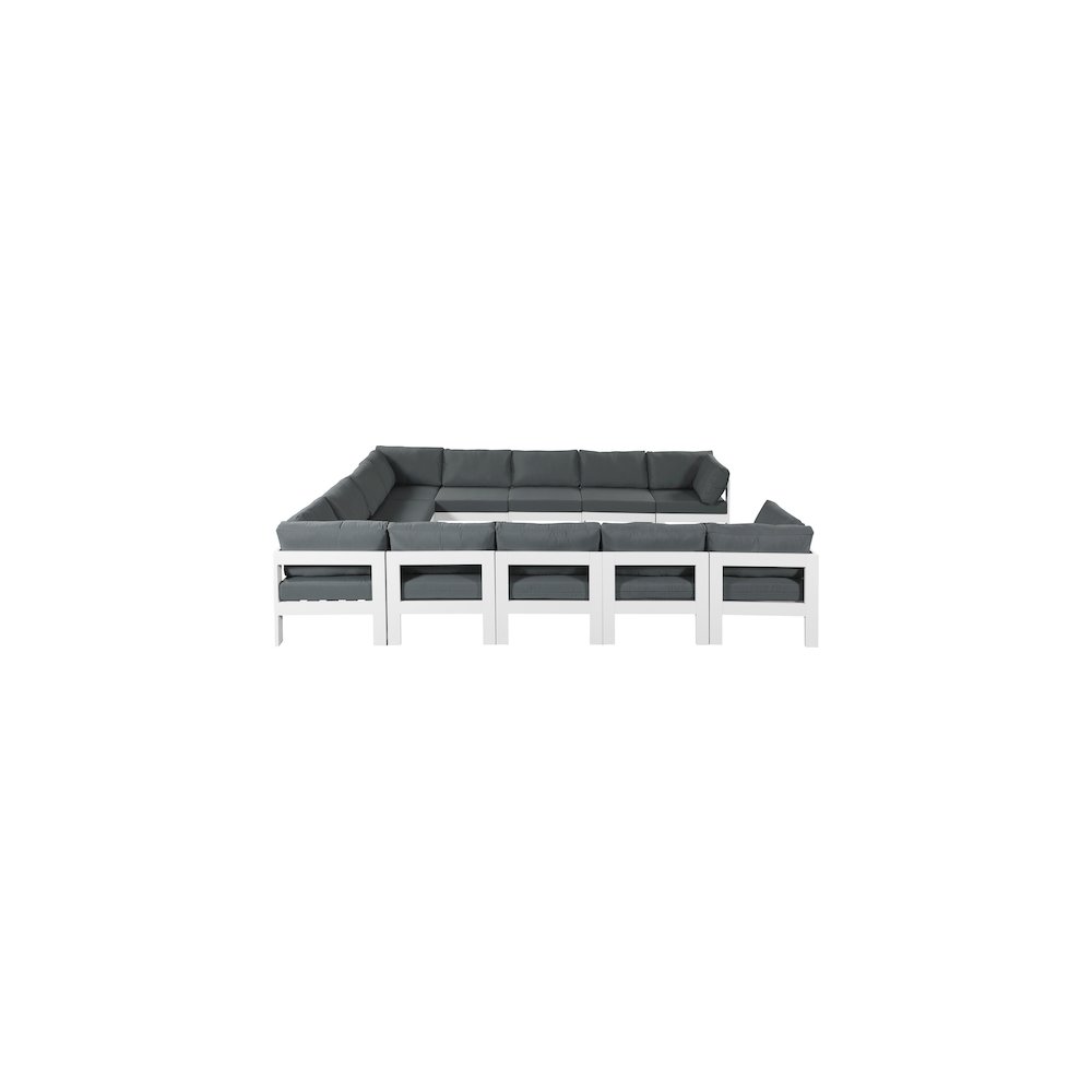 Nizuc Grey Water Resistant Fabric Outdoor Patio Modular Sectional. Picture 3