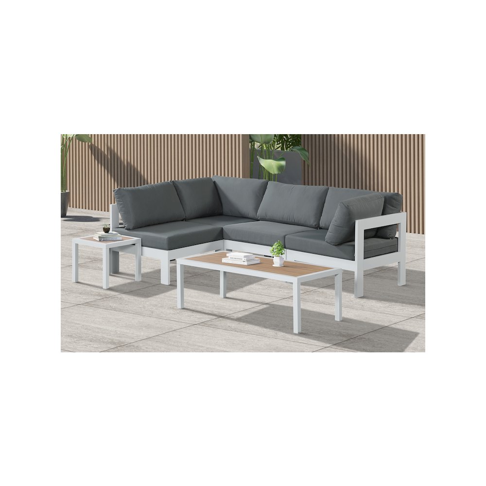 Nizuc Grey Water Resistant Fabric Outdoor Patio Modular Sectional. Picture 2
