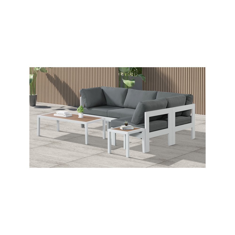 Nizuc Grey Water Resistant Fabric Outdoor Patio Modular Sectional. Picture 3