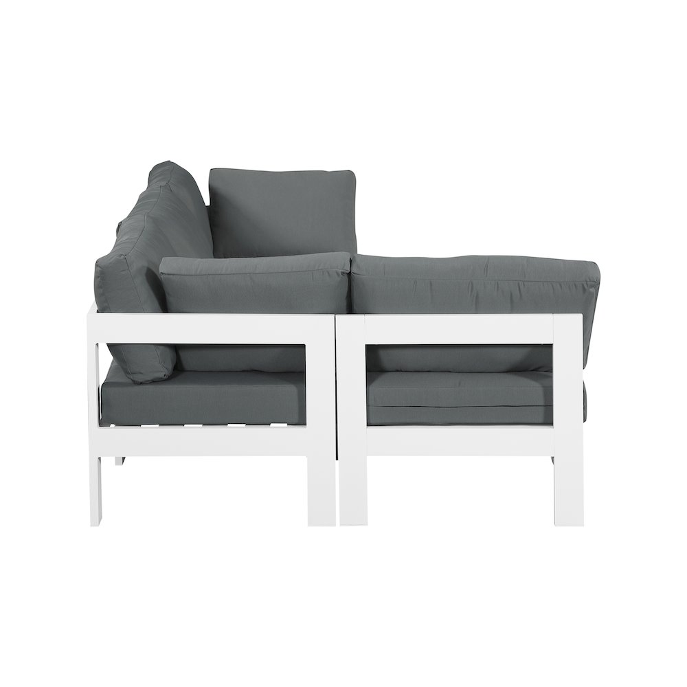 Nizuc Grey Water Resistant Fabric Outdoor Patio Modular Sectional. Picture 6