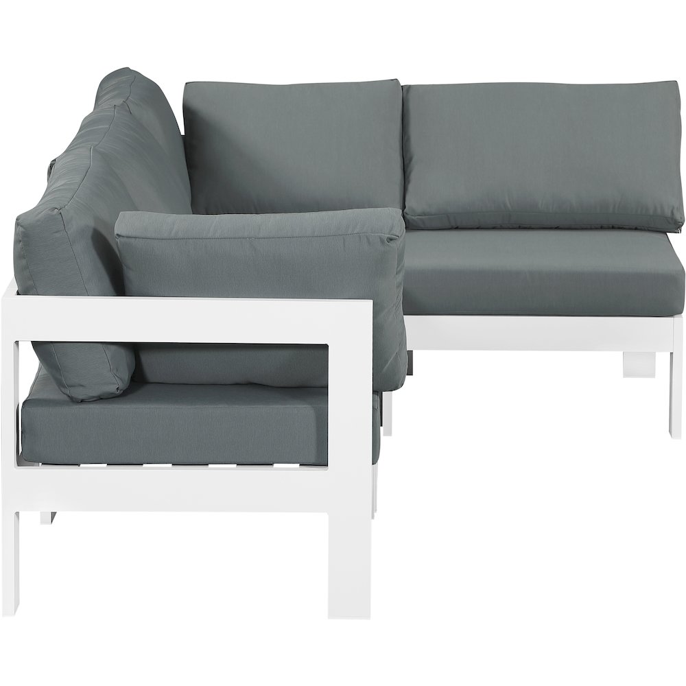 Nizuc Grey Water Resistant Fabric Outdoor Patio Modular Sectional. Picture 7