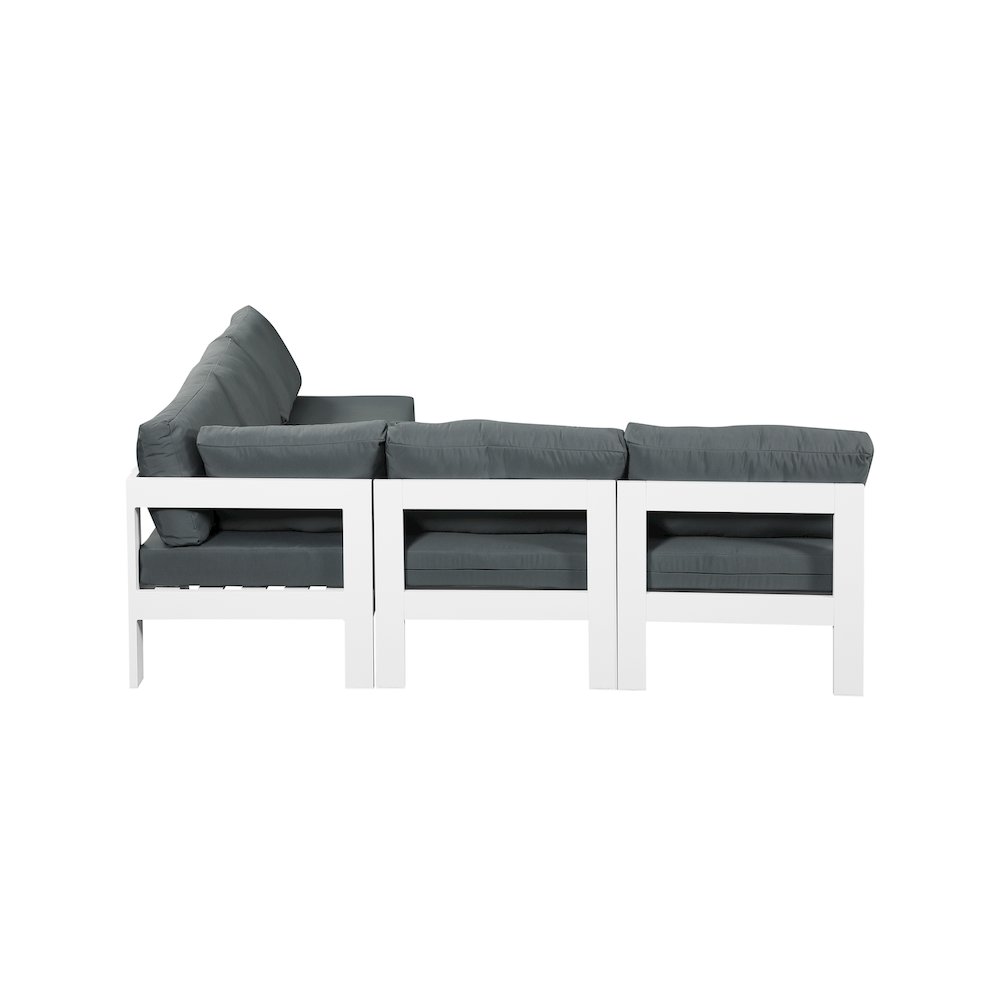 Nizuc Grey Water Resistant Fabric Outdoor Patio Modular Sectional. Picture 3