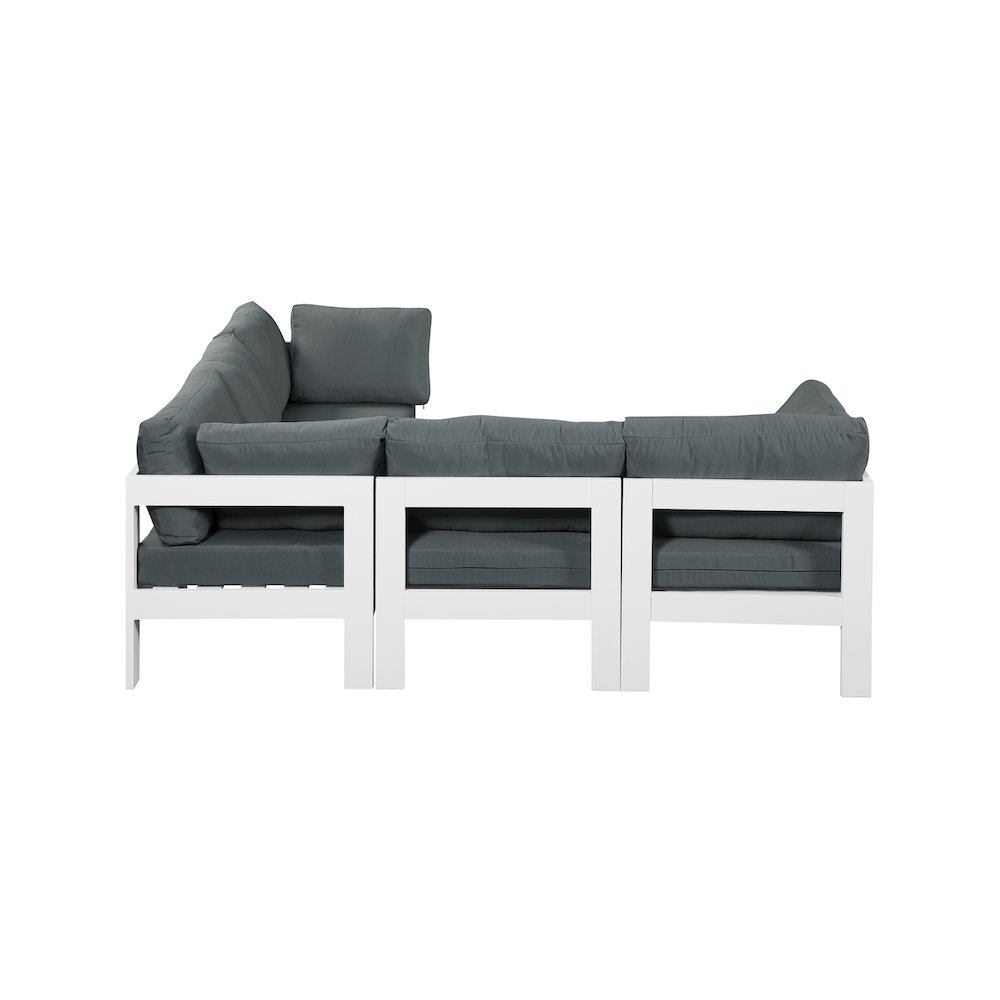 Nizuc Grey Water Resistant Fabric Outdoor Patio Modular Sectional. Picture 3
