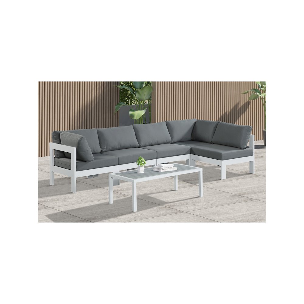 Nizuc Grey Water Resistant Fabric Outdoor Patio Modular Sectional. Picture 3
