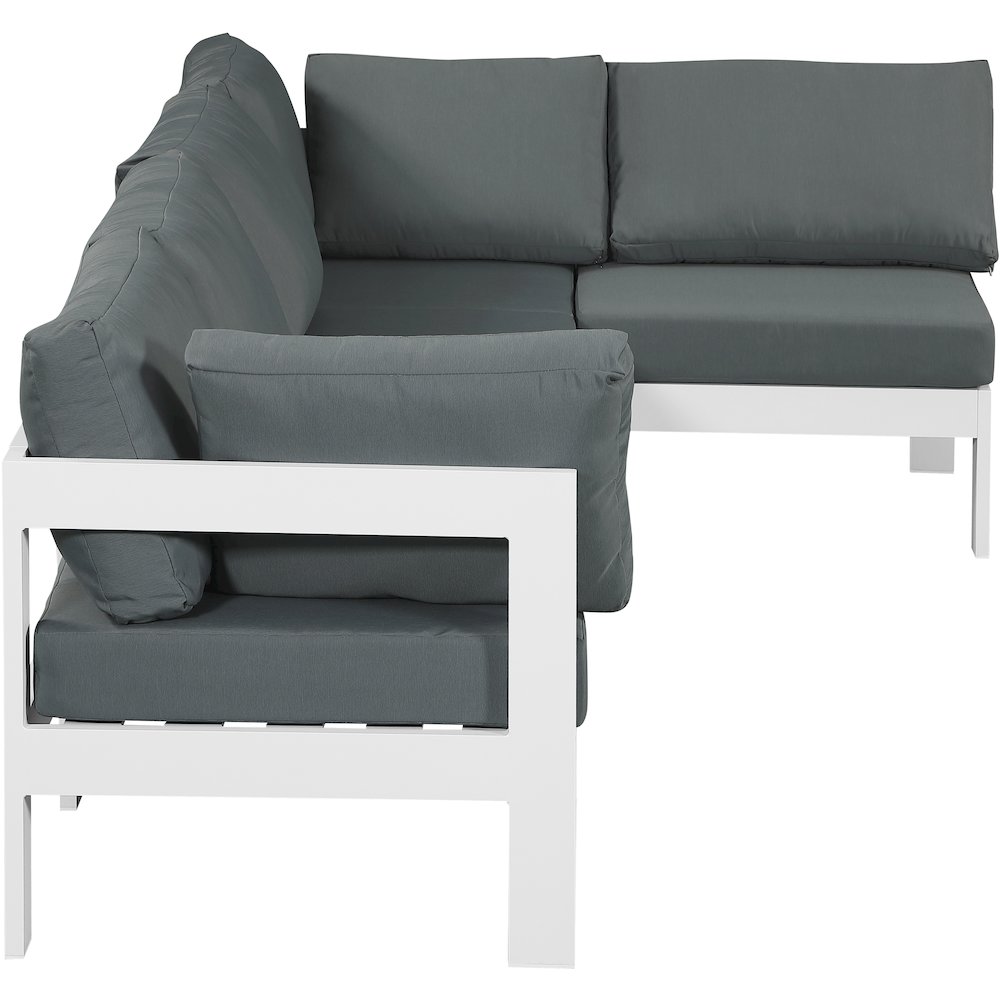 Nizuc Grey Water Resistant Fabric Outdoor Patio Modular Sectional. Picture 6