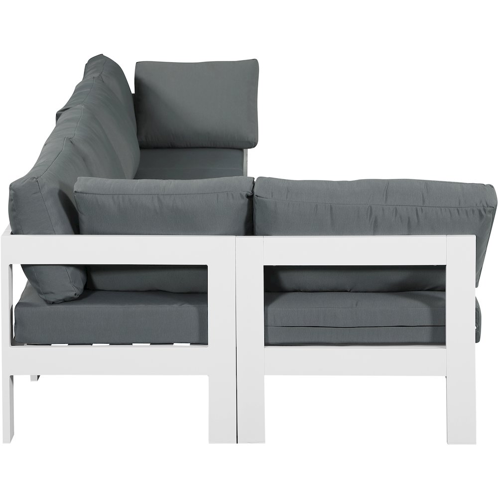 Nizuc Grey Water Resistant Fabric Outdoor Patio Modular Sectional. Picture 7