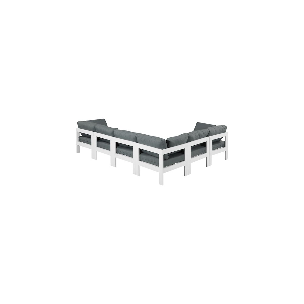 Nizuc Grey Water Resistant Fabric Outdoor Patio Modular Sectional. Picture 2