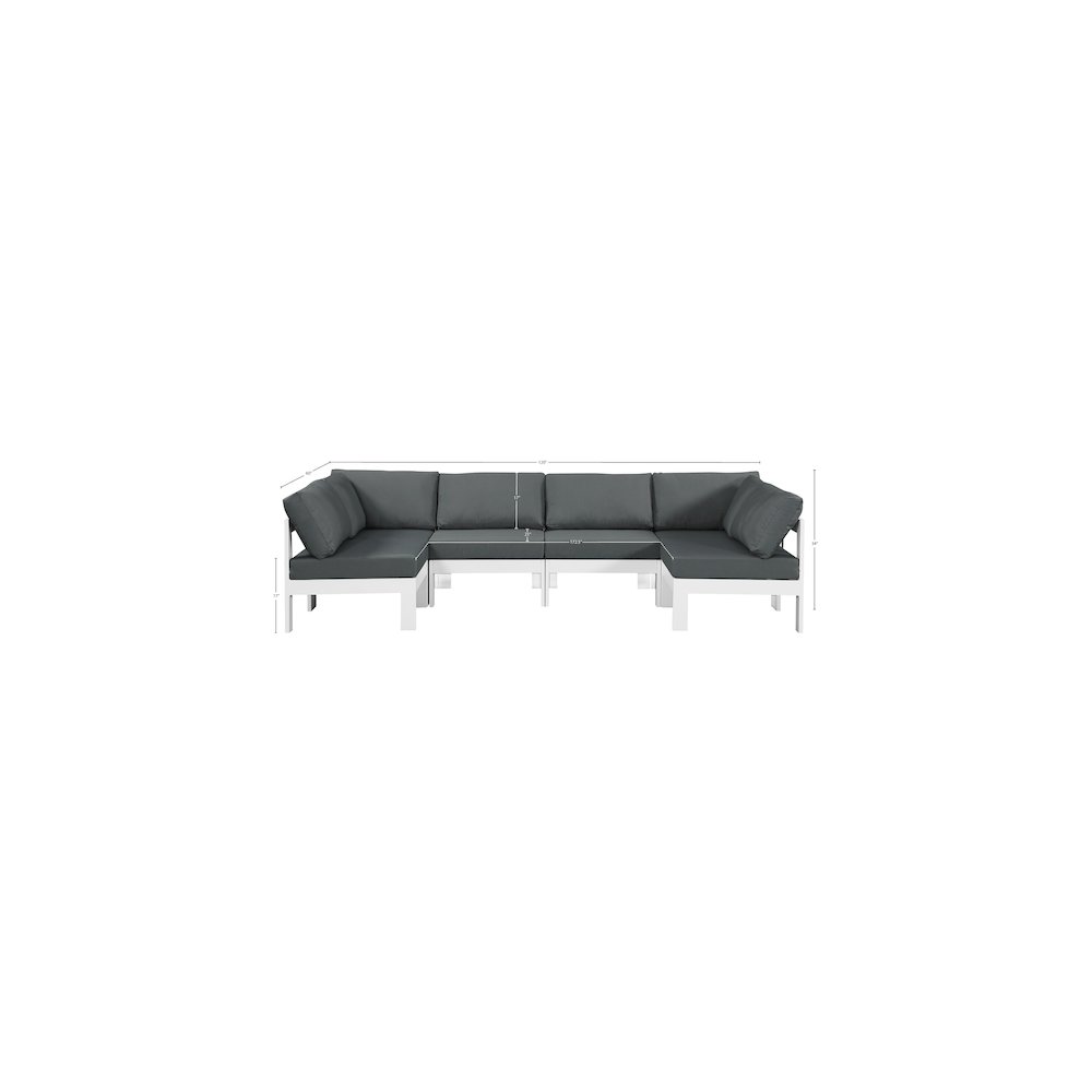 Nizuc Grey Water Resistant Fabric Outdoor Patio Modular Sectional. Picture 6