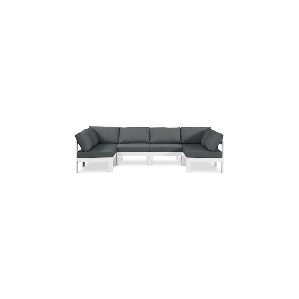 Nizuc Grey Water Resistant Fabric Outdoor Patio Modular Sectional. Picture 1