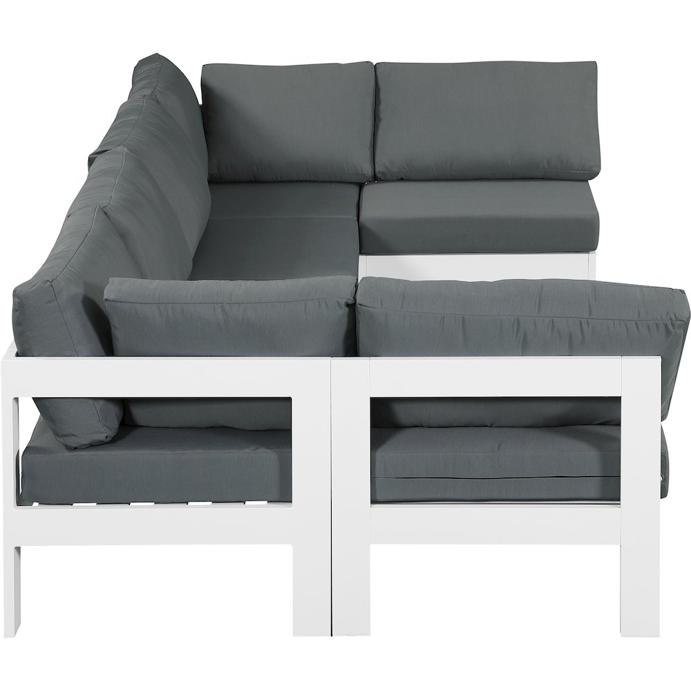 Nizuc Grey Water Resistant Fabric Outdoor Patio Modular Sectional. Picture 3