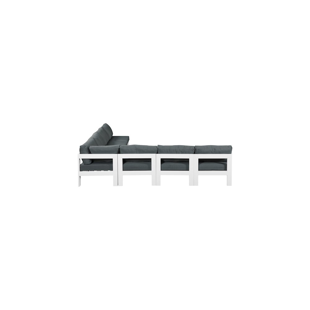 Nizuc Grey Water Resistant Fabric Outdoor Patio Modular Sectional. Picture 3