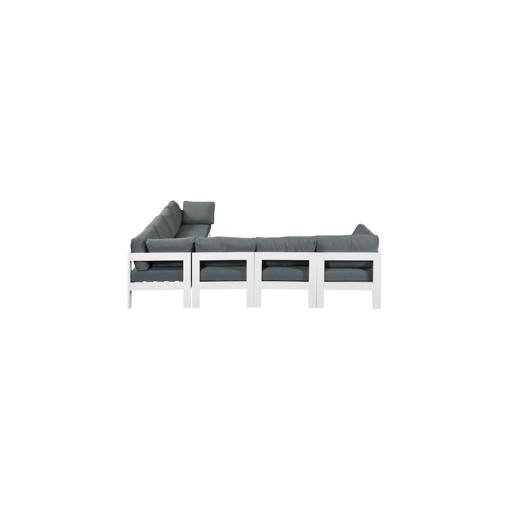 Nizuc Grey Water Resistant Fabric Outdoor Patio Modular Sectional. Picture 3