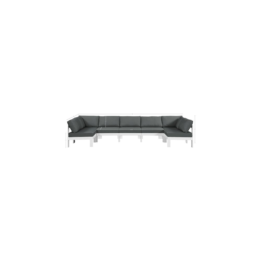 Nizuc Grey Water Resistant Fabric Outdoor Patio Modular Sectional. Picture 6