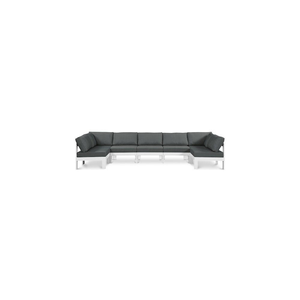Nizuc Grey Water Resistant Fabric Outdoor Patio Modular Sectional. Picture 1