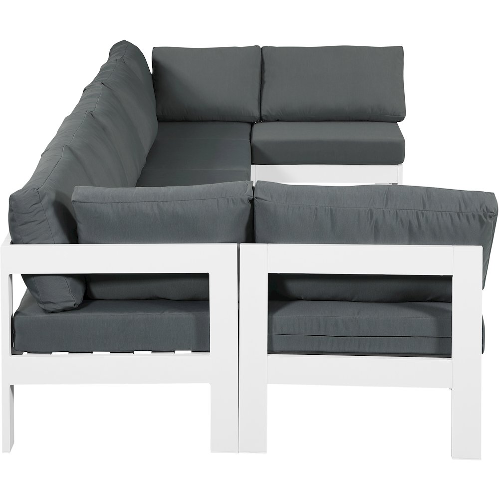 Nizuc Grey Water Resistant Fabric Outdoor Patio Modular Sectional. Picture 3