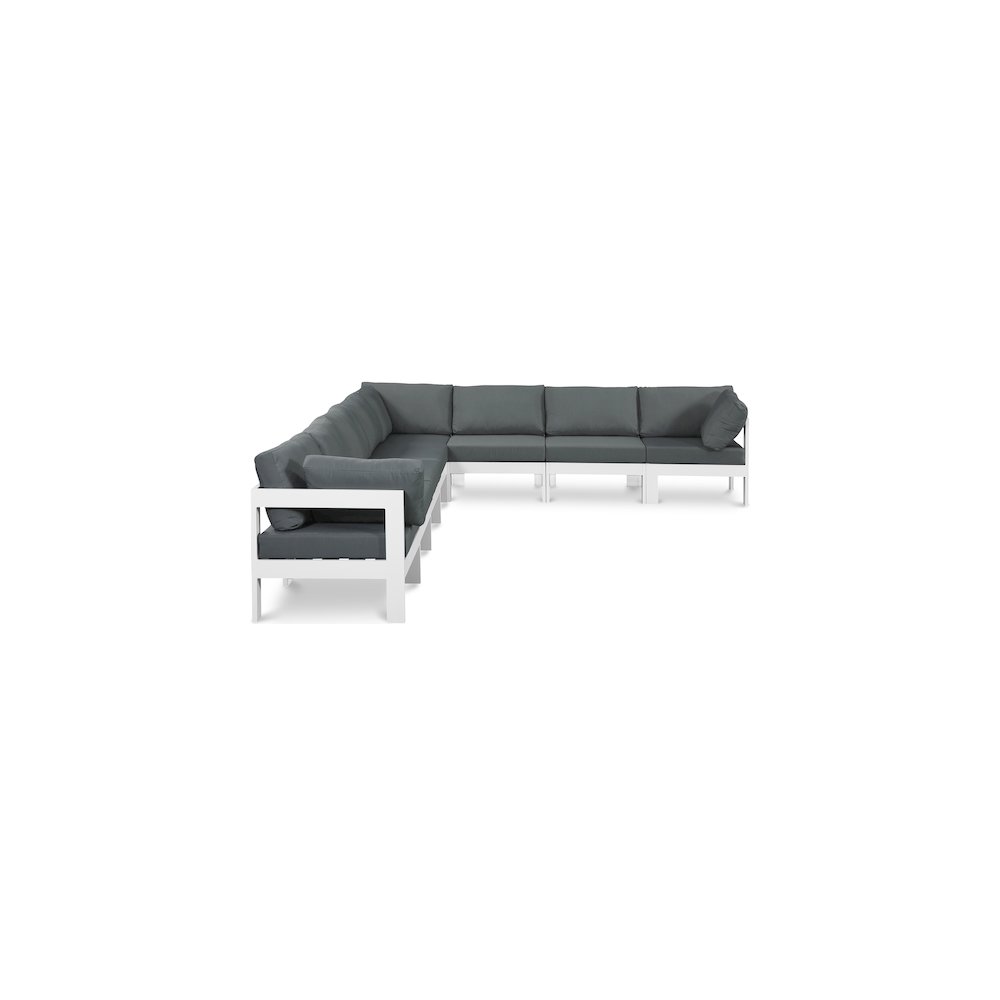 Nizuc Grey Water Resistant Fabric Outdoor Patio Modular Sectional. Picture 1