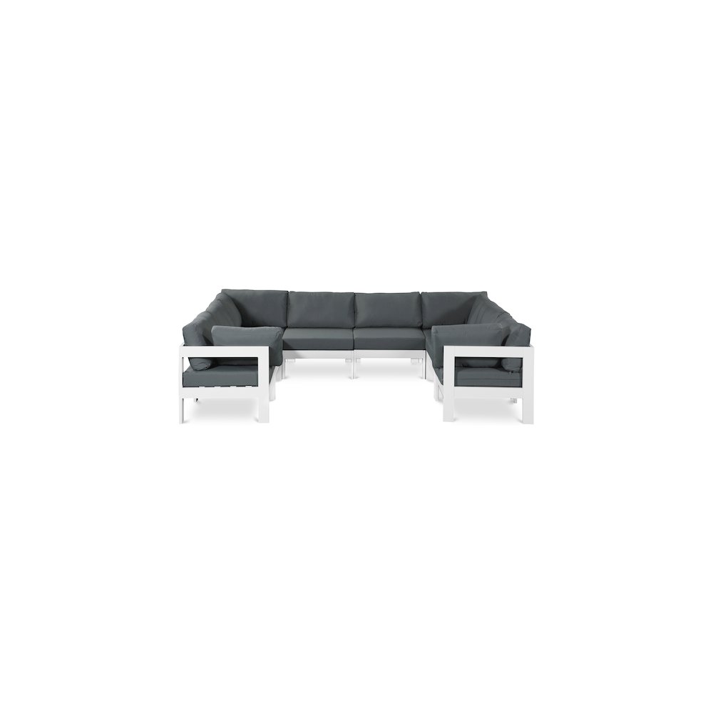 Nizuc Grey Water Resistant Fabric Outdoor Patio Modular Sectional. Picture 1