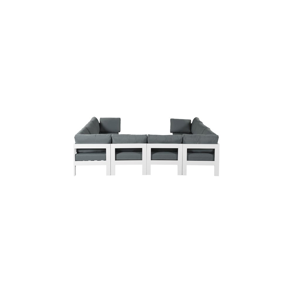 Nizuc Grey Water Resistant Fabric Outdoor Patio Modular Sectional. Picture 2