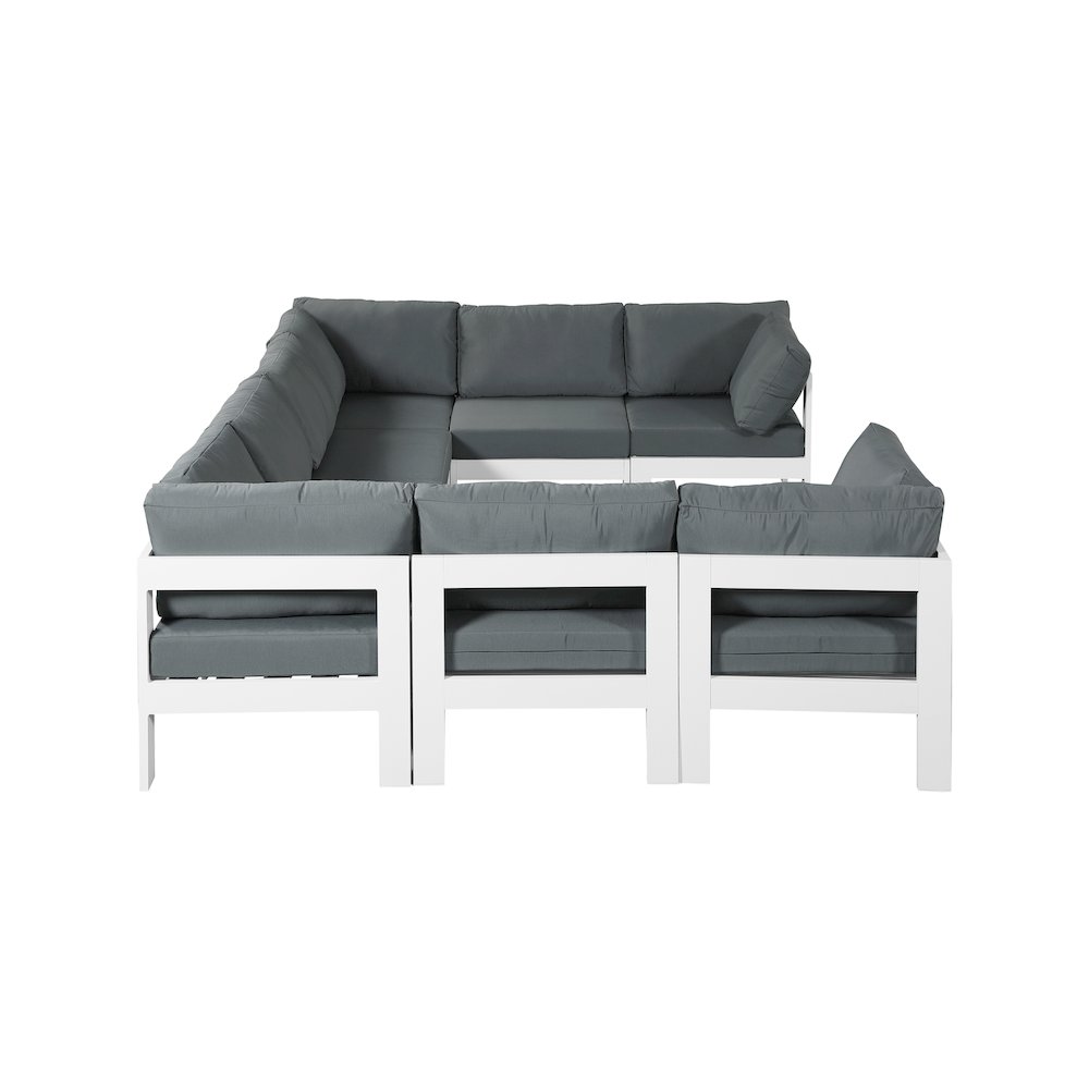 Nizuc Grey Water Resistant Fabric Outdoor Patio Modular Sectional. Picture 3