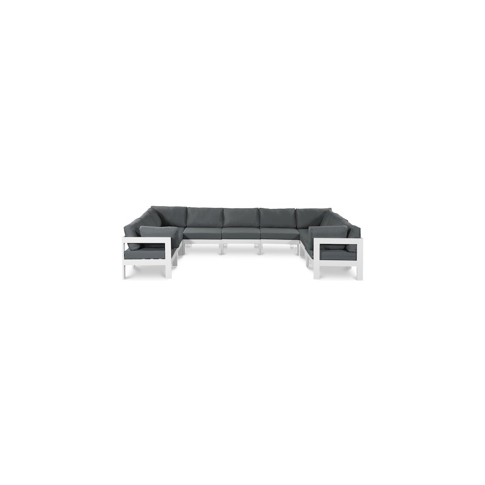 Nizuc Grey Water Resistant Fabric Outdoor Patio Modular Sectional. Picture 1