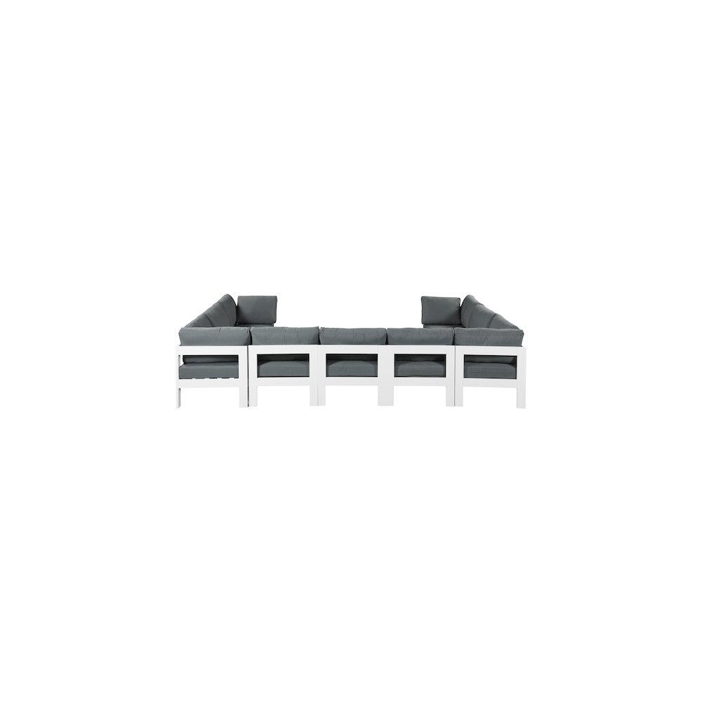 Nizuc Grey Water Resistant Fabric Outdoor Patio Modular Sectional. Picture 2