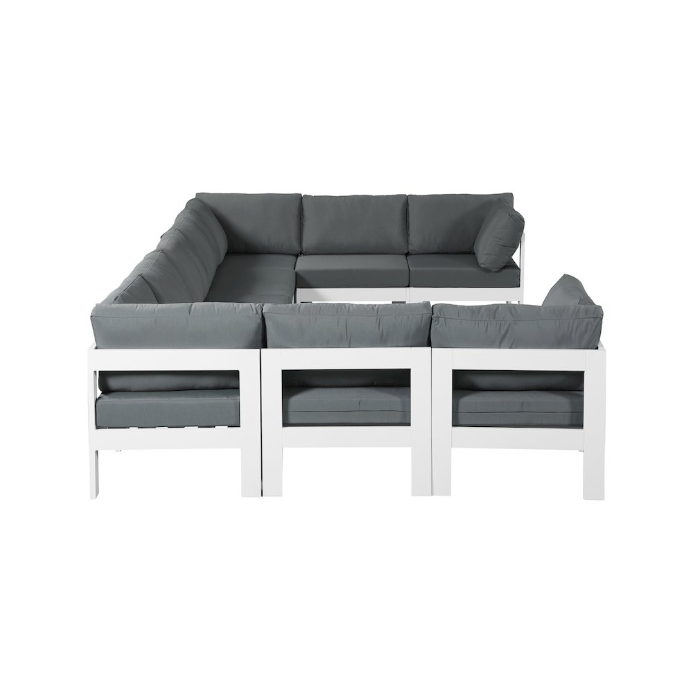 Nizuc Grey Water Resistant Fabric Outdoor Patio Modular Sectional. Picture 3