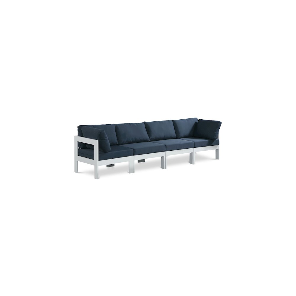 Nizuc Navy Water Resistant Fabric Outdoor Patio Modular Sofa. Picture 1