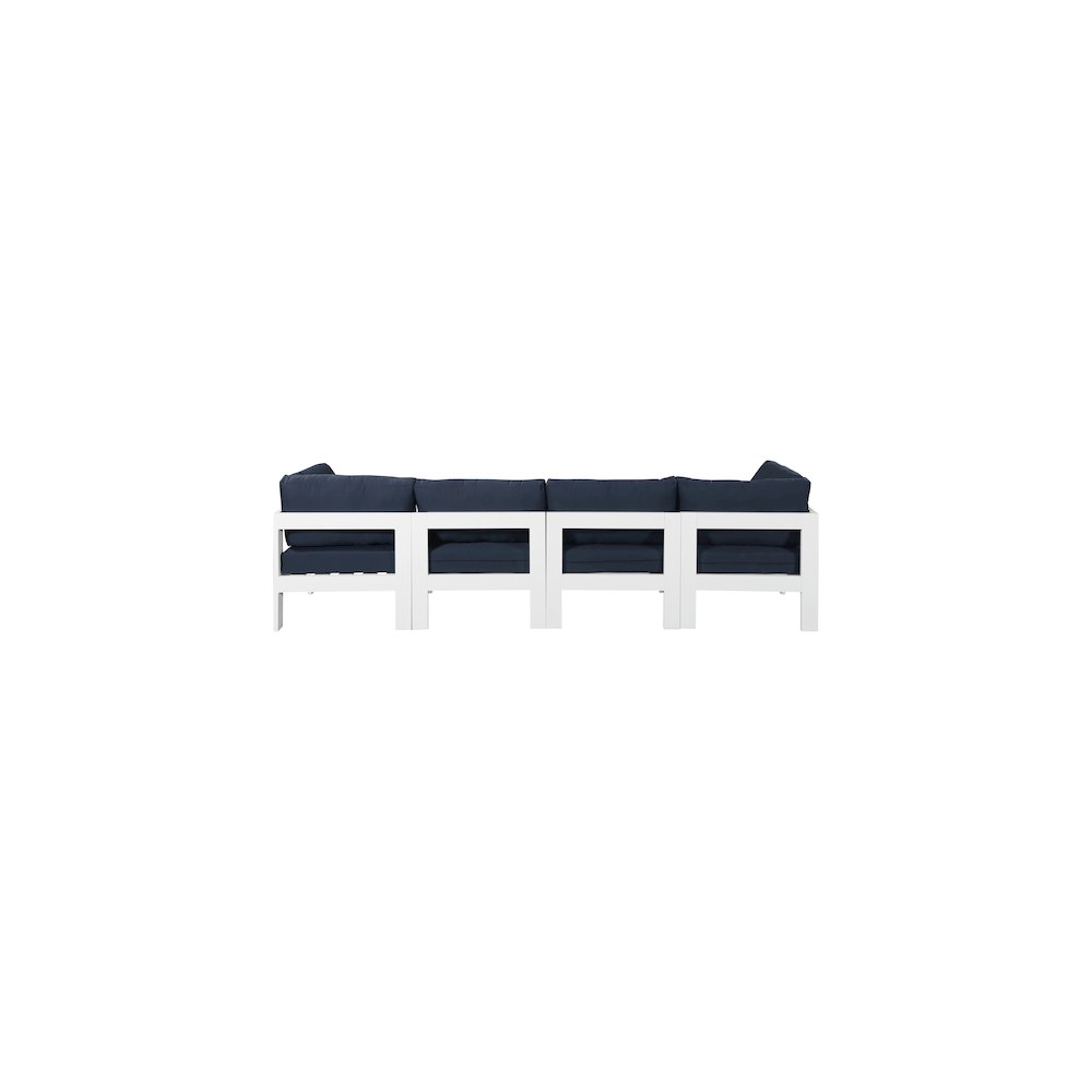 Nizuc Navy Water Resistant Fabric Outdoor Patio Modular Sofa. Picture 2
