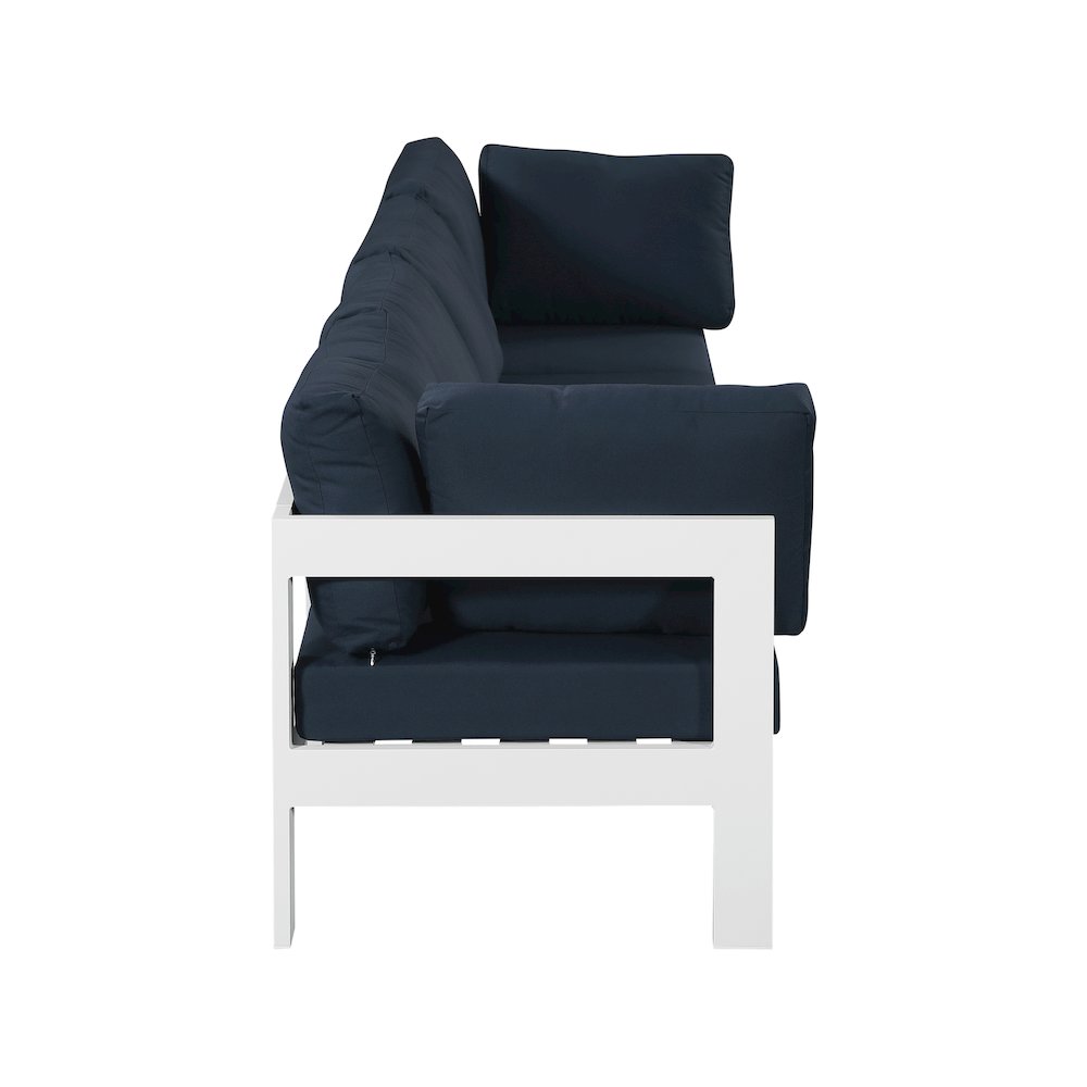 Nizuc Navy Water Resistant Fabric Outdoor Patio Modular Sofa. Picture 3