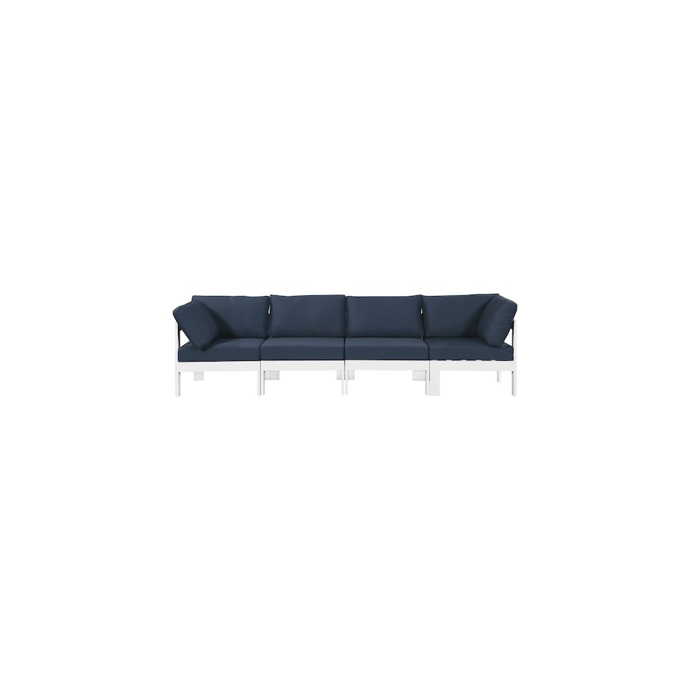 Nizuc Navy Water Resistant Fabric Outdoor Patio Modular Sofa. Picture 4