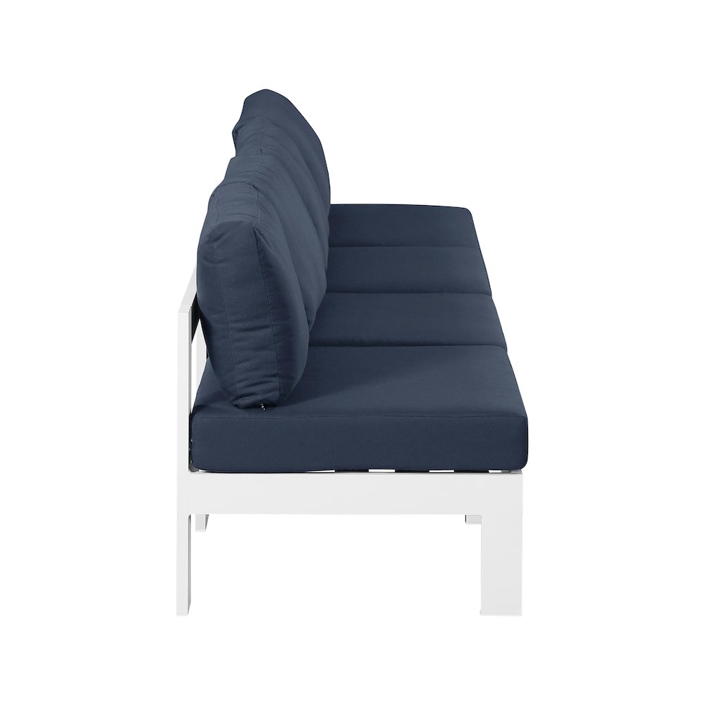 Nizuc Navy Water Resistant Fabric Outdoor Patio Modular Sofa. Picture 3
