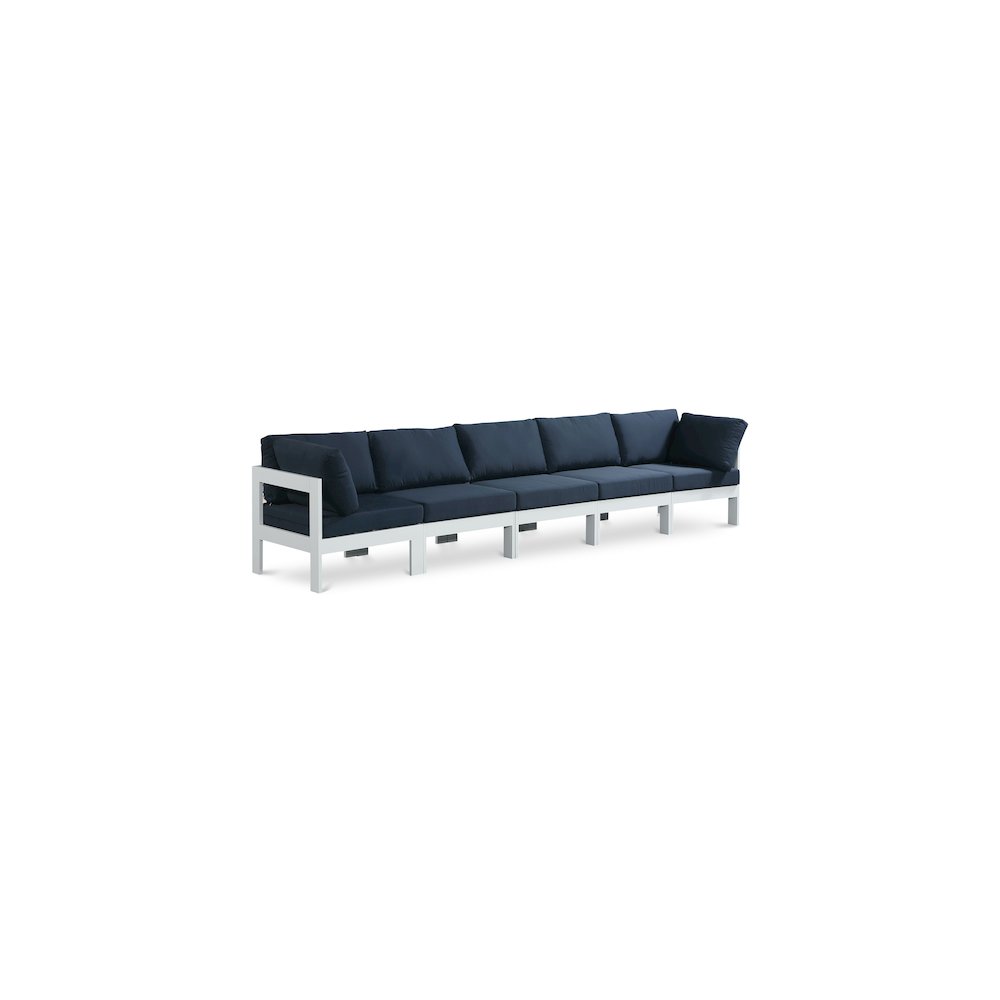 Nizuc Navy Water Resistant Fabric Outdoor Patio Modular Sofa. Picture 1