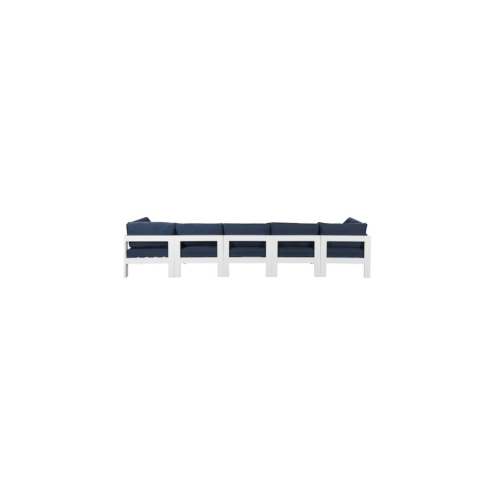 Nizuc Navy Water Resistant Fabric Outdoor Patio Modular Sofa. Picture 2