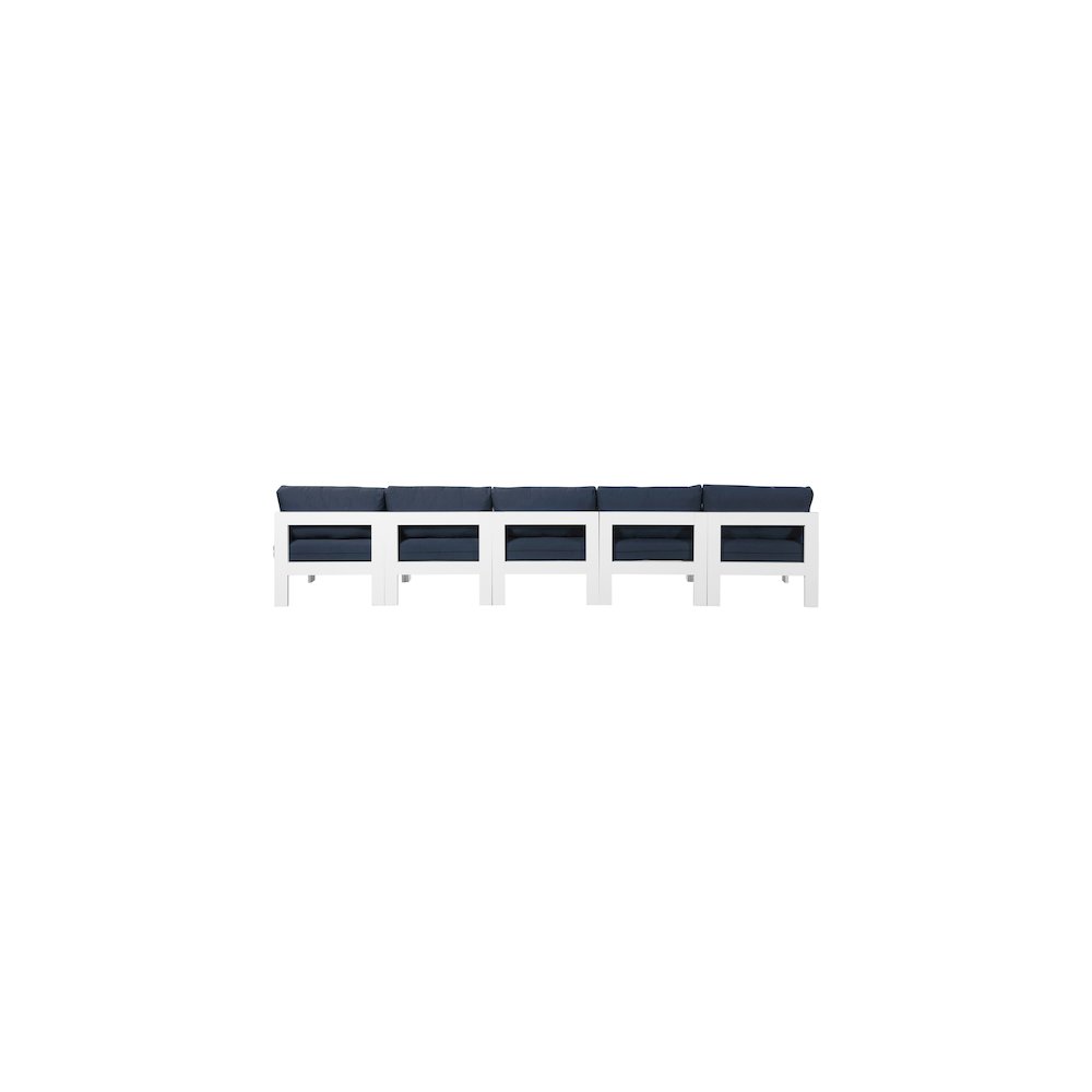 Nizuc Navy Water Resistant Fabric Outdoor Patio Modular Sofa. Picture 2