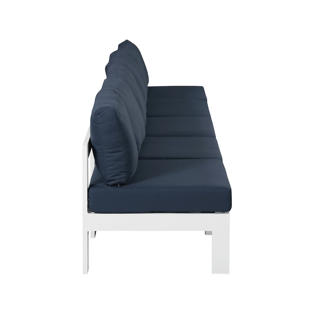 Nizuc Navy Water Resistant Fabric Outdoor Patio Modular Sofa. Picture 3