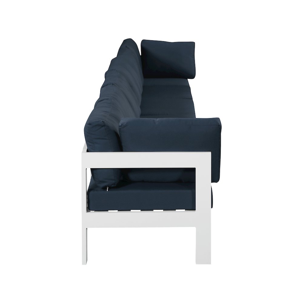 Nizuc Navy Water Resistant Fabric Outdoor Patio Modular Sofa. Picture 3