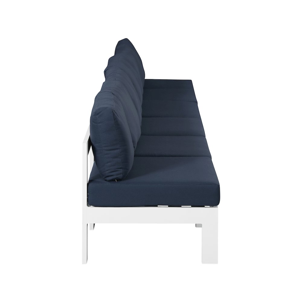 Nizuc Navy Water Resistant Fabric Outdoor Patio Modular Sofa. Picture 3